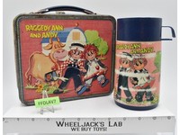 Raggedy Ann & Andy Metal Lunch Box W/Thermos 1973 Aladdin Industries