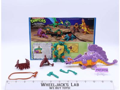 Cave Turtle Mike W/ Silly Stegosaurus Complete TMNT 1993 Vintage Playmates