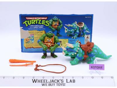 Cave Turtle Leo W/ Dingy Dino Teenage Mutant Ninja Turtles TMNT 1992 Playmates