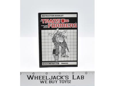 Tracks Action Figure Instructions Manual Booklet 1985 Hasbro G1 Transformers
