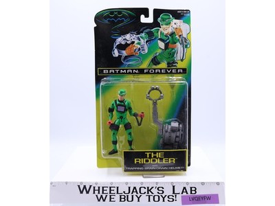 The Riddler W/Trapping Brain-Drain Helmet Batman Forever 1995 Kenner MOSC