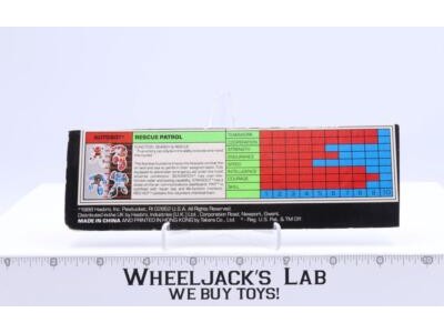 Rescue Patrol Action Figure Tech Spec 1989 Vintage Hasbro G1 Transformers