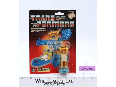 Seaspray 100% Complete W/Cardback + BUBBLE Vintage Hasbro 1985 G1 Transformers