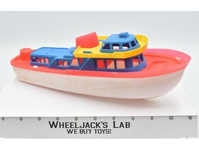 Unidentified Blue Red Yellow & White Plastic Boat 12" Long Action Figure Vehicle