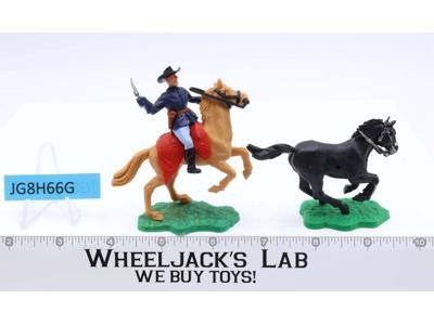Civil War Era Soldier on Horse & Black Horse 1970-80's Timpo Toys England