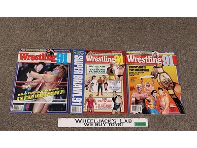 WWF Lot of 3 Wrestling 91 Magazine Spring Summer Fall Ultimate Flair Luger