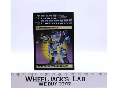 Soundwave Action Figure Instruction Manual Booklet 1984 Hasbro G1 Transformers