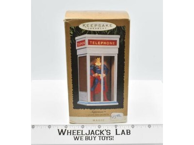 Superman Phone Booth Light & Motion Keepsake Ornament Hallmark DC 1995 MIB