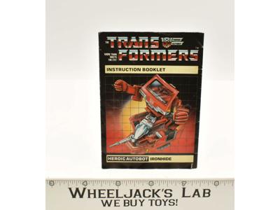 Ironhide Action Figure Instruction Manual Booklet 1984 G1 Transformers