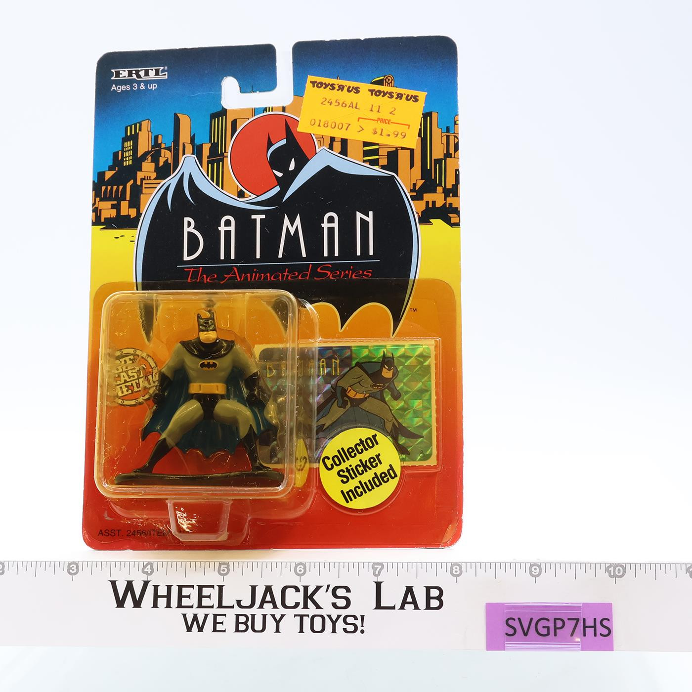 Batman The Animated Series ERTL 1993 Batman Die Cast Metal Figure MOSC