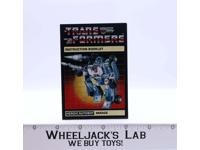 Mirage Instruction Manual Booklet 1984 Hasbro G1 Transformers Vintage