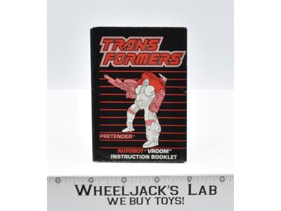 Vroom Pretenders Instruction Booklet Manual 1988 G1 Transformers Vintage