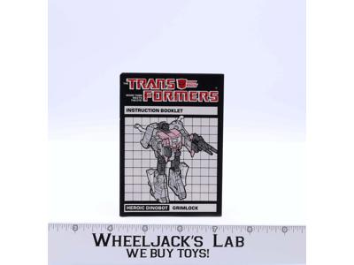 Grimlock Instruction Manual Booklet 1985 Hasbro G1 Transformers