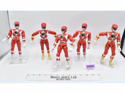 Lot of 5 Red Power Rangers 1994 8" Bandai Action Figures