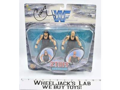 DOA Chainz & 8- Ball AUTOGRAPHED 2 Tuff Series 1 WWF Wrestlers MOSC 1997 Jakks