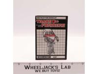 Kup Action Figure Instruction Manual Booklet 1986 Hasbro G1 Transformers