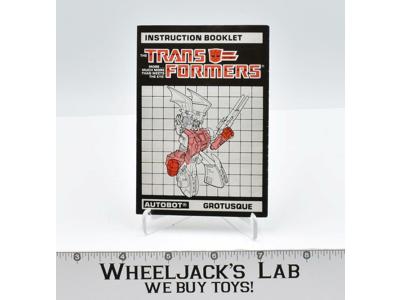Grotusque Action Figure Instruction Manual Booklet 1986 Hasbro G1 Transformers