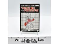 Grotusque Action Figure Instruction Manual Booklet 1986 Hasbro G1 Transformers