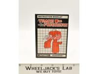 Hosehead Instruction Manual Booklet 1987 Hasbro G1 Transformers Vintage