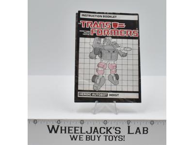 Hoist Action Figure Vintage Instruction Manual 1985 Hasbro G1 Transformers