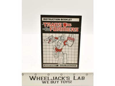 Doublecross Action Figure Instruction Manual Booklet 1987 Hasbro G1 Transformers