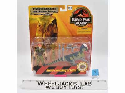 Pachycephalosaurus W/Trainer #1 Jurassic Park Dinosaurs 1999 Hasbro MOSC SEALED