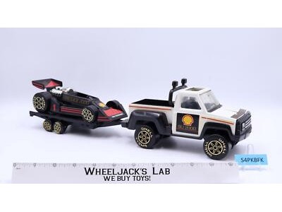 Shell Fire & Ice 2000 Indy Race Car W/ Truck and Trailer 1979 Tonka Vintage