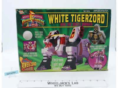 White Tigerzord W/Ranger Power Rangers 1994 Bandai Action Figure