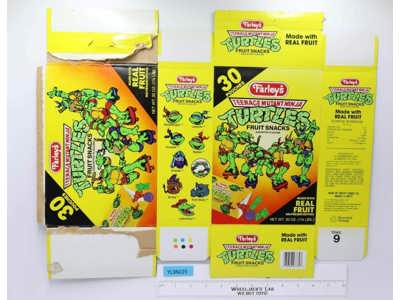 Fruit Snacks EMPTY BOX Teenage Mutant Ninja Turtles TMNT 1990 Farley's