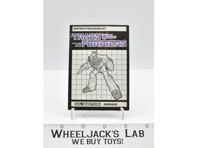 Barrage Action Figure Instruction Manual Booklet 1985 Hasbro G1 Transformers