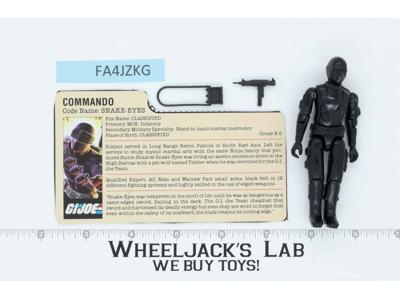 Snake Eyes V1 STRAIGHT ARM 100% Complete 1982 G.I. Joe Hasbro Vintage Figure