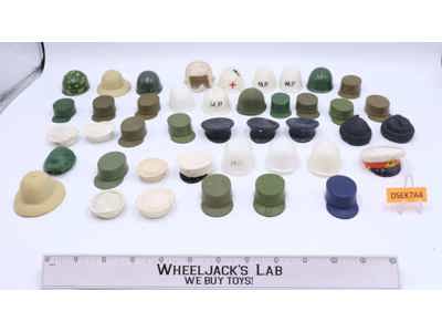 Lot of 42 Hats & Helmets GI Joe Accessories For 12 " G.I. Joe Hasbro Vintage