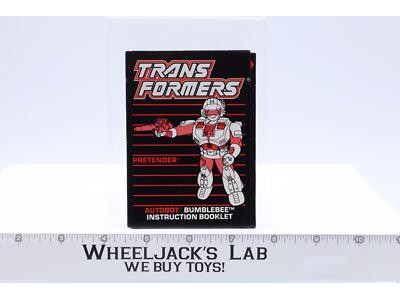 Bumblebee Pretender Instructions Manual Booklet 1989 Hasbro G1 Transformers