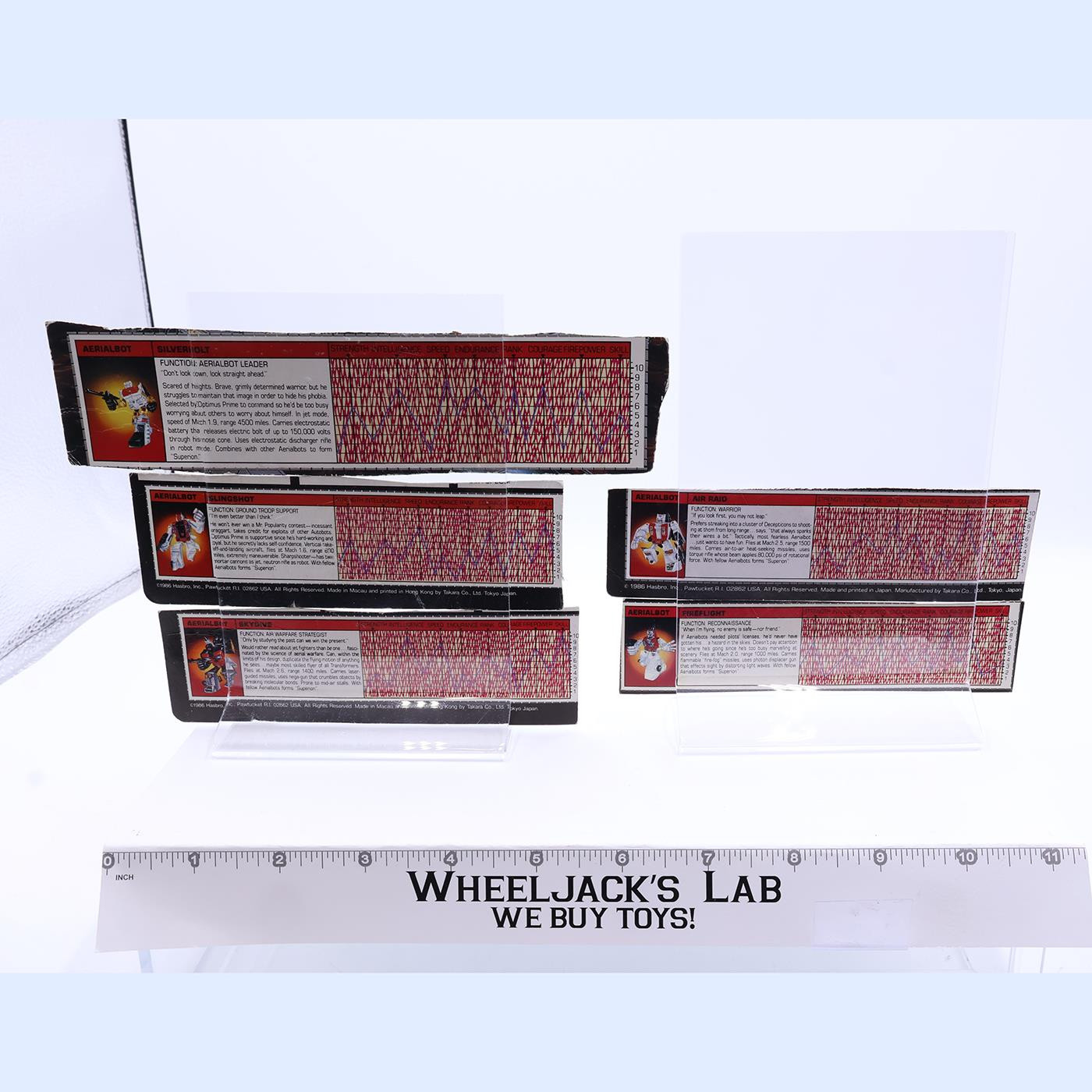 Superion Lot of 5 Action Figure Tech Specs 1985 Vintage Hasbro G1 Transformers