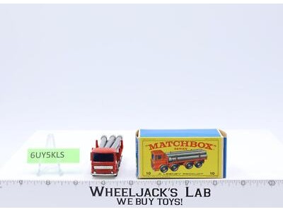 Pipe Truck 10 W Original Box Lesney Matchbox 1960's England Vintage