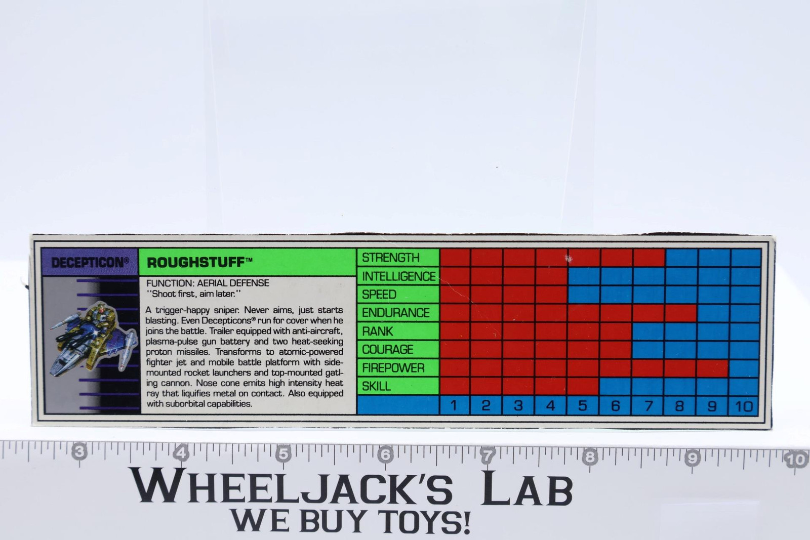 Roughstuff Action Figure Tech Spec 1987 Vintage Hasbro G1 Transformers