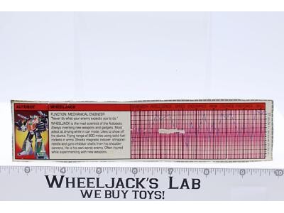 Wheeljack Action Figure Tech Spec 1985 Vintage Hasbro G1 Transformers