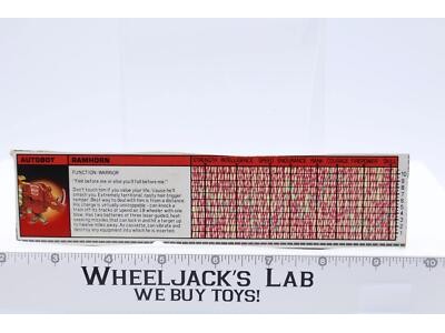 Ratchet Action Figure Robot Tech Spec 1985 Hasbro G1 Transformer