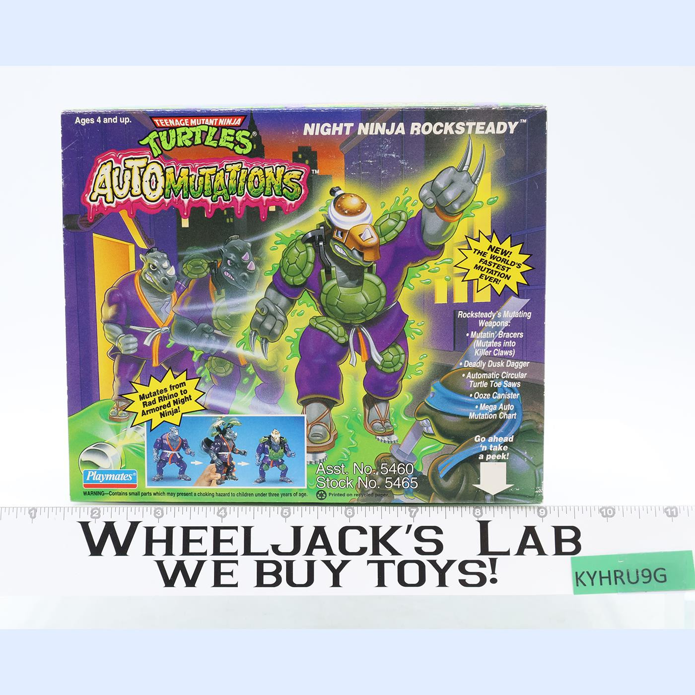 Night Ninja Rocksteady TMNT Auto Mutations 1993 Playmates Figure NEW MISB SEALED