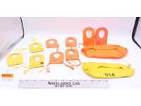 Lot of 9 Orange & Yellow Vests 2 Rafts GI Joe Accessories 12 " G.I. Joe Vintage