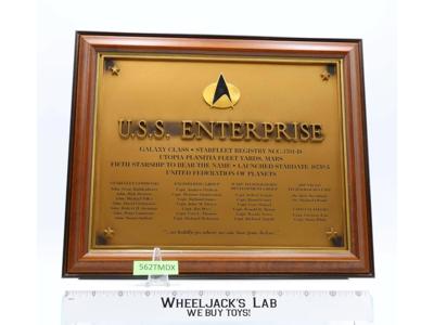 USS Enterprise NCC-1701-D Star Trek Commissioning Plaque 1992 Franklin Mint