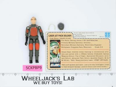 Grand Slam V1 Straight Arms RED CARD BACK Complete G.I. Joe 1982 Hasbro Vintage