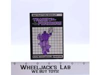 Misfire Action Figure Instruction Manual Booklet 1987 Hasbro G1 Transformers