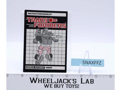 Hoist Action Figure Vintage Instruction Manual 1985 Hasbro G1 Transformers