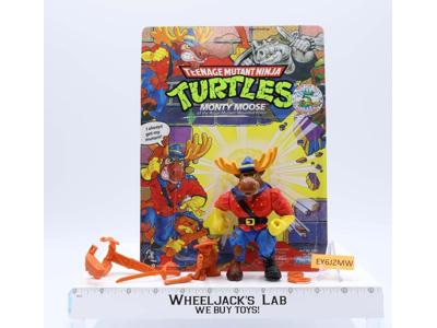 Monty Moose 100% Complete W/Card TMNT 1992 Playmates Vintage Action Figure