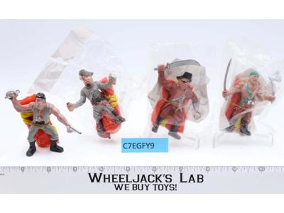 Lot of 4 Pirates w/Parachutes Miniature Figurines 1970-80's Unknown Brand 3"