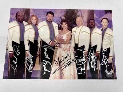 Cast of Star Trek Nemesis Stewart Sirtis Burton Dorn AUTOGRAPHED 10x15 Picture