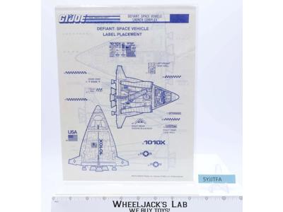 Defiant Space Vehicle Label Placement Instructions Original GI Joe Vintage