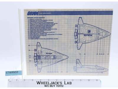 Defiant Space Vehicle Blueprint/Instruction Sheet #3 Original GI Joe Vintage