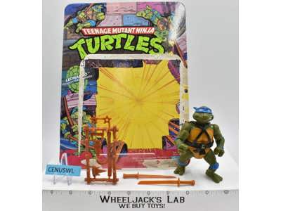 Leonardo W/Cardback 100% Complete TMNT 1988 Playmates Vintage Action Figure